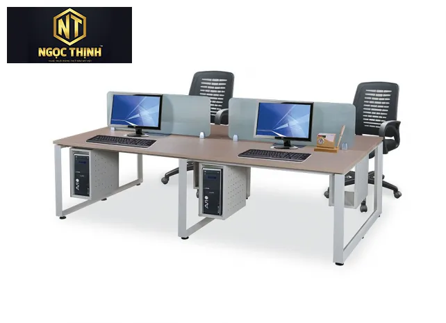 Bàn làm việc cụm đơn giản dành cho nhiều nhân viên văn phòng tại Nội Thất Ngọc Thịnh